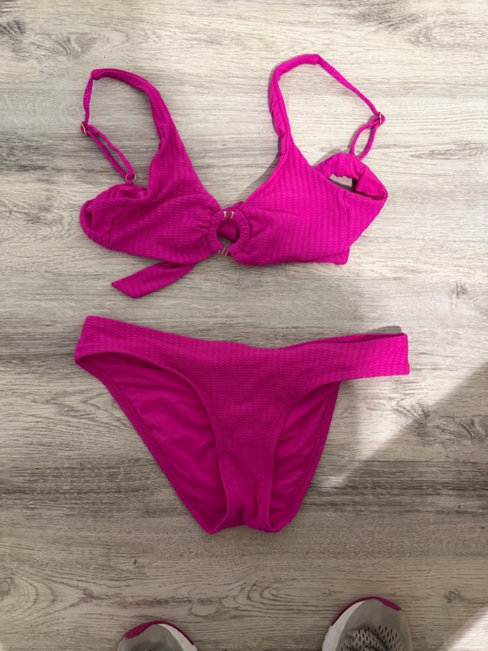 BECCA Hot Pink Textured Ring Bikini